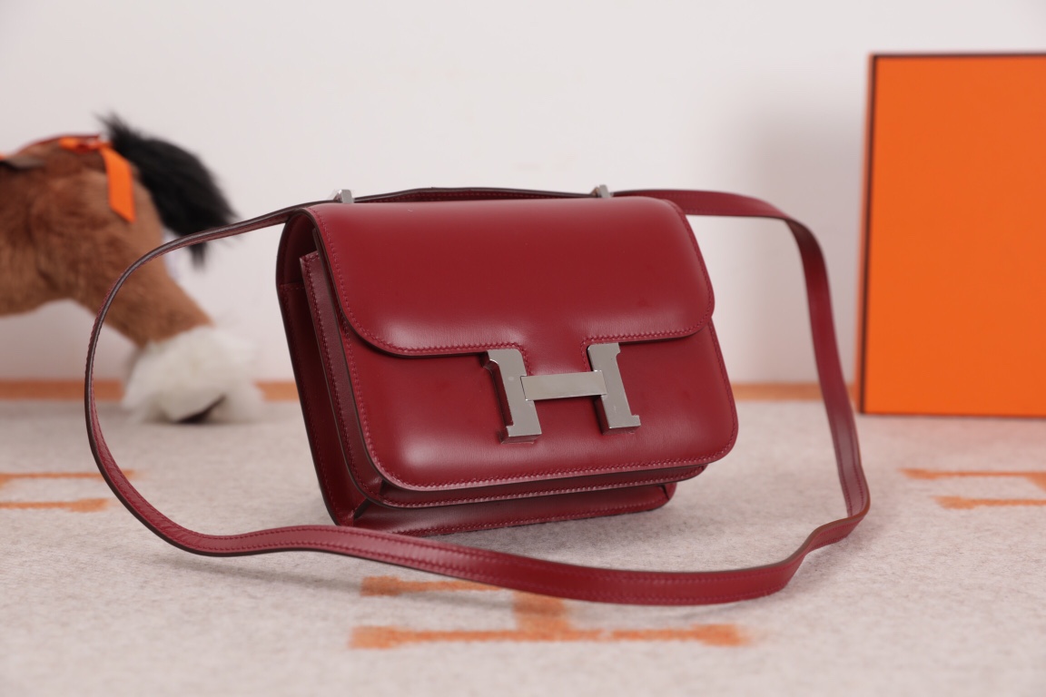 에르메스 콘스탄스18 보르도 레드 은장